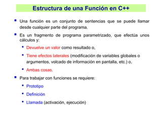 Explicacion de como usar e implementar funciones en c++ | PDF