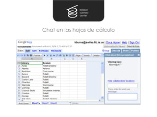 Chat en las hojas de cálculo
 