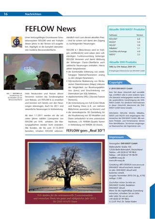 16                       Nachrichten




                         FEFLOW News                                                                                 Aktuelle DHI-WASY Produkte

                                                                                                                     Software                          Version
                         Unser leistungsfähiges Grundwasser-Simu-      ständlich noch zum derzeit aktuellen Preis.
                                                                                                                     FEFLOW   ®
                                                                                                                                                        6.0
                         lationssystem FEFLOW wird seit Frühjahr       – Und Sie sichern sich damit den Zugang
                                                                                                                     WGEO®                              5.0
                         diesen Jahres in der Version 6.0 ausgelie-    zu nachfolgenden Neuerungen.
                                                                                                                     HQ-EX®                             3.0
                         fert. Highlight ist die komplett überarbei-
                                                                                                                     WBalMo®                            3.1
                         tete moderne Benutzeroberfläche.              FEFLOW 6.1 (Beta-Version wird im Früh-
                                                                                                                     GeoDAta eXchange                   4.0
                                                                       jahr veröffentlicht) wird neben dem voll-
                                                                                                                     WISYS®                             3.5
                                                                       ständigen Funktionsumfang bisheriger
                                                                       FEFLOW Versionen und damit Ablösung
                                                                       der bisherigen Classic-Oberfläche auch        Aktuelle DHI Produkte
                                                                       zahlreiche Neuerungen enthalten. Hierzu
                                                                                                                     MIKE by DHI: Release 2009 SP5
                                                                       zählen beispielsweise:
                                                                                                                     ® Eingetragene Warenzeichen der DHI-WASY GmbH
                                                                       • die komfortable Editierung von zeitab-
                                                                         hängigen Material-Parametern analog
                                                                         zu den übrigen Parametern,
                                                                       • SQL-konforme Realisierung von file-ba-
                                                                                                                     Copyright
                                                                         sierten Datenformaten (Maps) inklusive
                                                                         der Möglichkeit zur Beziehungsdefini-
                                                                                                                     © 2010 DHI-WASY GmbH
                                                                         tion (Joins) und Einschränkung von
                                                                                                                     Kein Teil dieser Zeitschrift darf vervielfäl-
 Abb. 1: FEFLOW 6.0,     Viele Neukunden und Nutzer älterer              Datensätzen per SQL-Selektion,
    Visualisierung von                                                                                               tigt, schriftlich oder in einer anderen Spra-
  3D Modellen auf der    Versionen nutzten das Sonderangebot           • objektorientierte DFEs ( Discrete Feature   che übersetzt weitergegeben werden ohne
   Benutzeroberfläche    zum Release, um FEFLOW 6 zu erwerben            Elements),                                  die ausdrückliche Genehmigung der DHI-
                         und konnten sich bereits von den Neue-        • die Unterstützung von Full-Screen Mode      WASY GmbH. Für sämtliche Informationen
                         rungen überzeugen. Auch für 2011 sind           und floating Views (z. B. um mehrere        in dieser Zeitschrift übernimmt die DHI-
                                                                                                                     WASY GmbH keine Gewähr.
                         wesentliche Neuerungen in Vorbereitung.         Bildschirme ausnutzen zu können) und
                                                                       • die stereoskopische 3D Darstellung für      DHI-WASY, FEFLOW, WGEO, WBalMo,
                         Ab dem 1.1.2011 werden wir die seit             die Visualisierung von 3D Modellen und      WISYS und HQ-EX sind eingetragene Wa-
                         vielen Jahren stabilen Lizenzpreise von         Daten (erforderlich ist eine unterstützte   renzeichen der DHI-WASY GmbH. Alle wei-
                         FEFLOW um 10 % anheben. Die War-                Hardware, z. B. NVIDIA Quadro Karten        teren Produkt- und Firmennamen dienen
                                                                                                                     ihrer Identifikation. Sie können eingetrage-
                         tungsgebühren werden nicht verändert.           in Verbindung mit NVIDIA 3D Vision).
                                                                                                                     ne Warenzeichen der Eigentümer sein.
                         Alle Kunden, die bis zum 31.12.2010
                         bestellen, erhalten FEFLOW selbstver-         FEFLOW goes „Real 3D“!
                                                                                                                     Impressum

                                                                                                                     Herausgeber: DHI-WASY GmbH
                                                                                                                     Waltersdorfer Straße 105
                                                                                                                     12526 Berlin-Bohnsdorf, Deutschland
                                                                                                                     Telefon: +49 (0)30 67 99 98-0
                                                                                                                     Telefax: +49 (0)30 67 99 98-99
                                                                                                                     mail@dhi-wasy.de
                                                                                                                     www.dhi-wasy.de

                                                                                                                     Gestaltung: ART+DESIGN· www.ad-ww.de
                                                                                                                     DHI-WASY Aktuell erscheint viermal
                                                                                                                     im Jahr. DHI-WASY Aktuell wird
                                                                                                                     kostenlos verteilt.
                                                                                                                     Ausgabe: November 2010 (16. Jg., 4/10)
                                                                                                                     Auflage: 2.500

                                                                                                                     Zuschriften richten Sie bitte an:
                                                                                                                     DHI-WASY GmbH, Redaktion
                                                                                                                     DHI-WASY Aktuell.
                                                                                                                     Wenn Sie die regelmäßige Zusendung
                                                                                                                     wünschen, schreiben Sie uns bitte
                                                                                                                     oder rufen Sie uns an unter
                                                                                                                     +49 (0)30 67 99 98-0.
                                                                                                                     V.i.S.d.P. Prof. Dr. Stefan Kaden
 