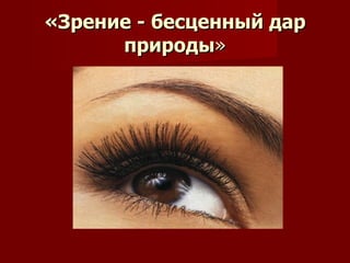«Зрение - бесценный дар природы » 
