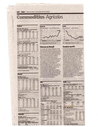Jornal Valor Econômico: Dados Commodities 04/11