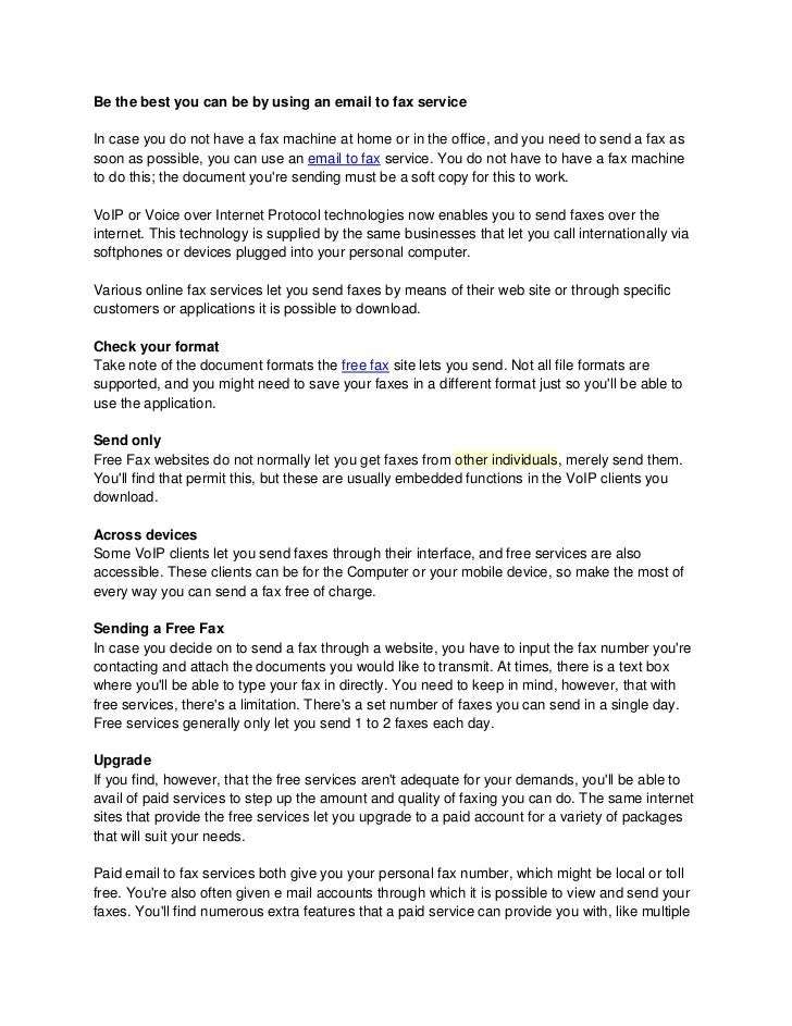 how to use your email to fax
