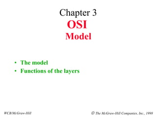 Chapter 3 OSI   Model ,[object Object],[object Object],WCB/McGraw-Hill    The McGraw-Hill Companies, Inc., 1998 