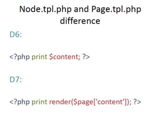 Архитектурные отличия тем для Drupal 7 от Drupal 6. Краткий обзор RDFa и работы с рендер массивами.