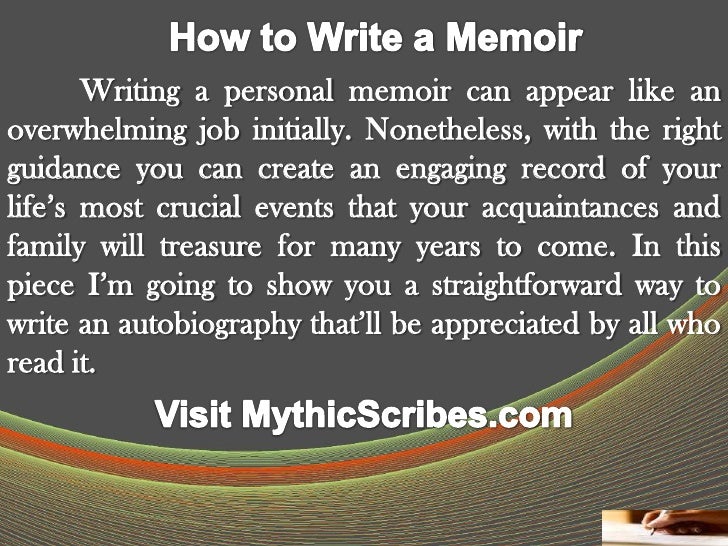 How to Write a Memoir