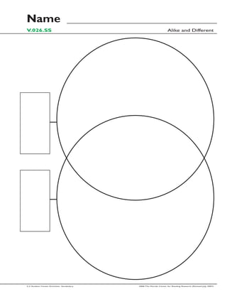 Name
V.026.SS                                                            Alike and Different




2-3 Student Center Activities: Vocabulary   2006 The Florida Center for Reading Research (Revised July, 2007)
 