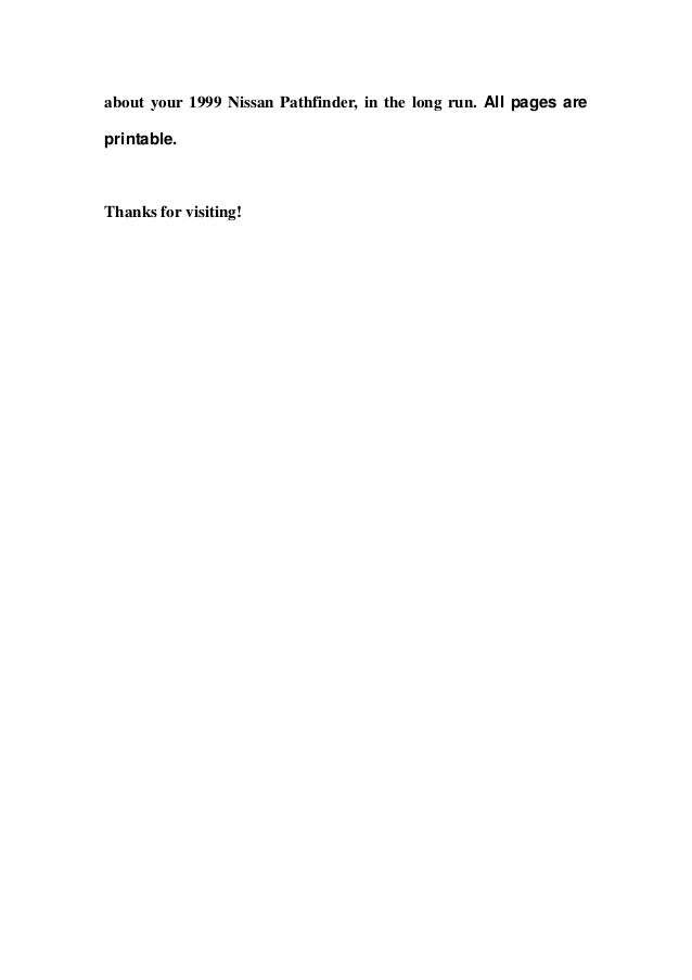 Nissan pathfinder service manual pdf Nissan pathfinder service manual pdf