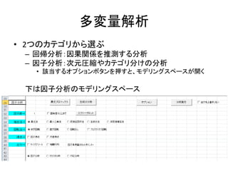 エクセルで統計分析4 因子分析のやり方