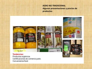 AGRO NO TRADICIONAL
Algunas presentaciones y precios de
productos
 