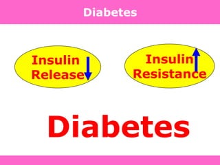 Diabetes
Insulin
Release
Insulin
Resistance
Diabetes
 