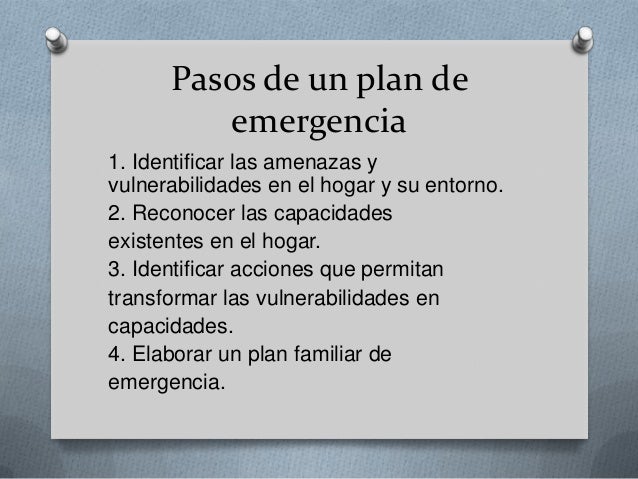 plan de emergencia familiar