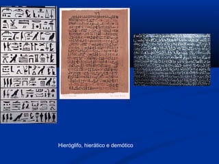 Hieróglifo, hierático e demótico
 