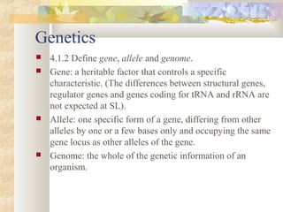 4.1 chromosomes, genes, alleles & mutations | PPT
