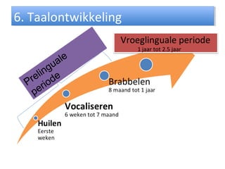 Prelinguale
periode
6. Taalontwikkeling6. Taalontwikkeling
 