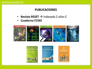 PUBLICACIONES
• Revista RESET  Indexada 2 años C
• Cuaderno FCSEE
 