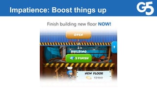 Impatience: Boost things up
Finish building new floor NOW!
 
