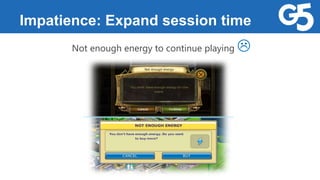 Impatience: Expand session time
Not enough energy to continue playing 
 