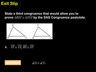 4.3 & 4.4 prove triangles congruent by sss, sas, and hl | PPT