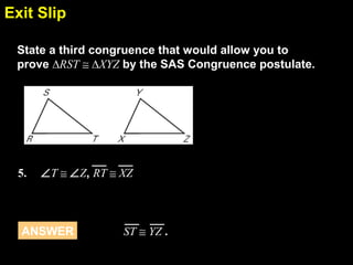 4.3 & 4.4 prove triangles congruent by sss, sas, and hl | PPT