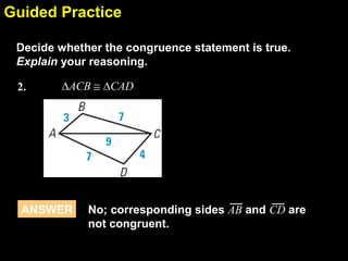 4.3 & 4.4 prove triangles congruent by sss, sas, and hl | PPT