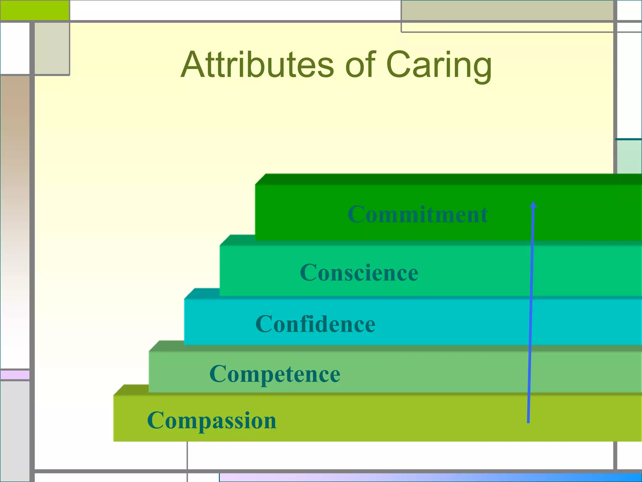 Attributes of Caring

Commitment
Conscience
Confidence
Competence
Compassion

 