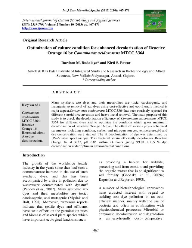 4 Optimization Of Culture Condition For Enhanced Decolorization Of R 4 Optimization Of Culture Condition For Enhanced Decolorization Of R