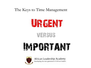 The Keys to Time Management

 