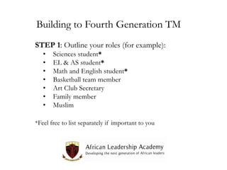 Building to Fourth Generation TM
STEP 5: Prioritize, Schedule, and Create Checklists
Still important to managing one’s tim...