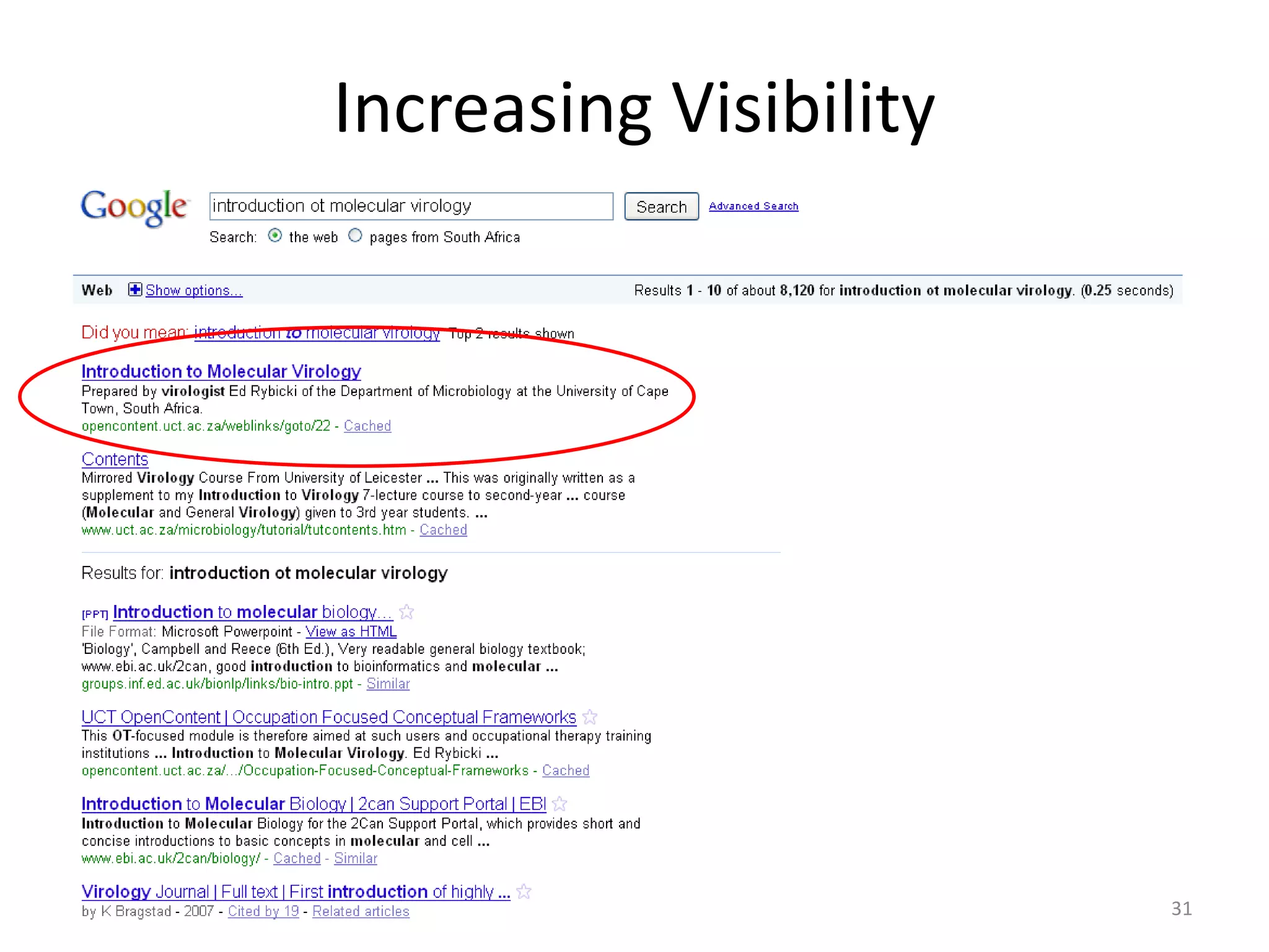 Increasing Visibility

31

 