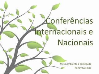 Conferências
Internacionais e
Nacionais
Meio Ambiente e Sociedade
Roney Gusmão

 
