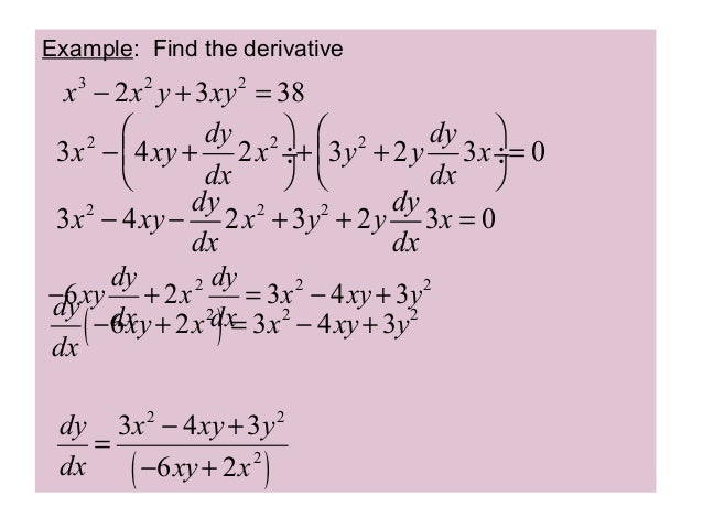 4 1 Implicit Differentiation