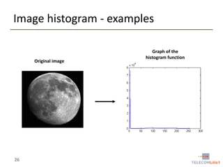 Image histogram - examples

Original image

26

Graph of the
histogram function

 