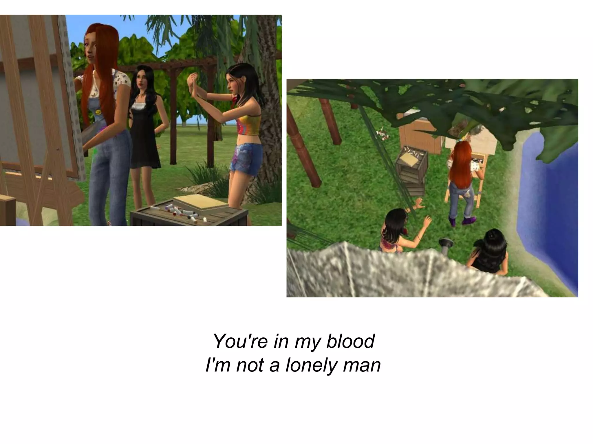 	You're in my blood I'm not a lonely man 