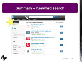 194/14/2016
Summary – Keyword search
 