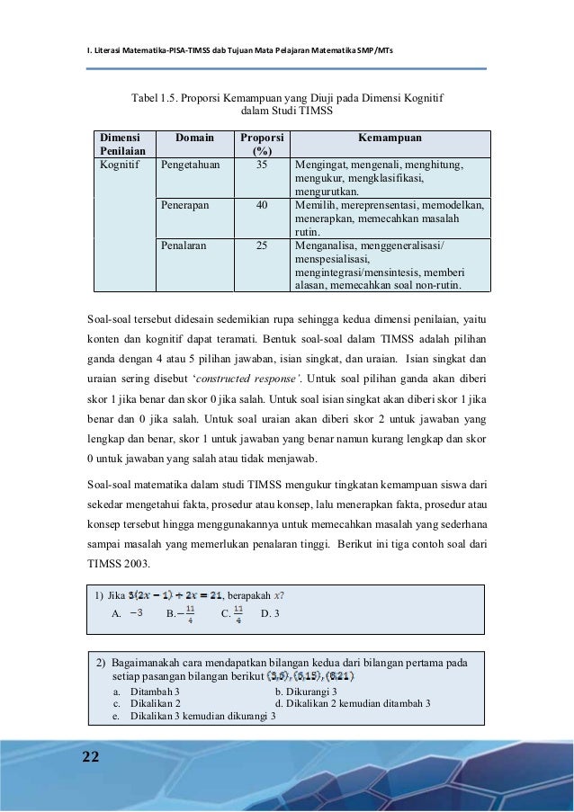 instrumen penilaian hasil belajar matematika.