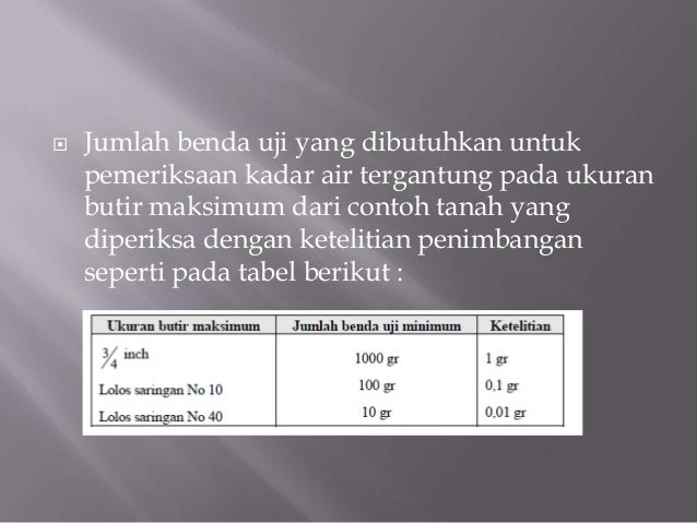 Laboratorium Uji Tanah - Pemeriksaan Kadar Air dan Berat 