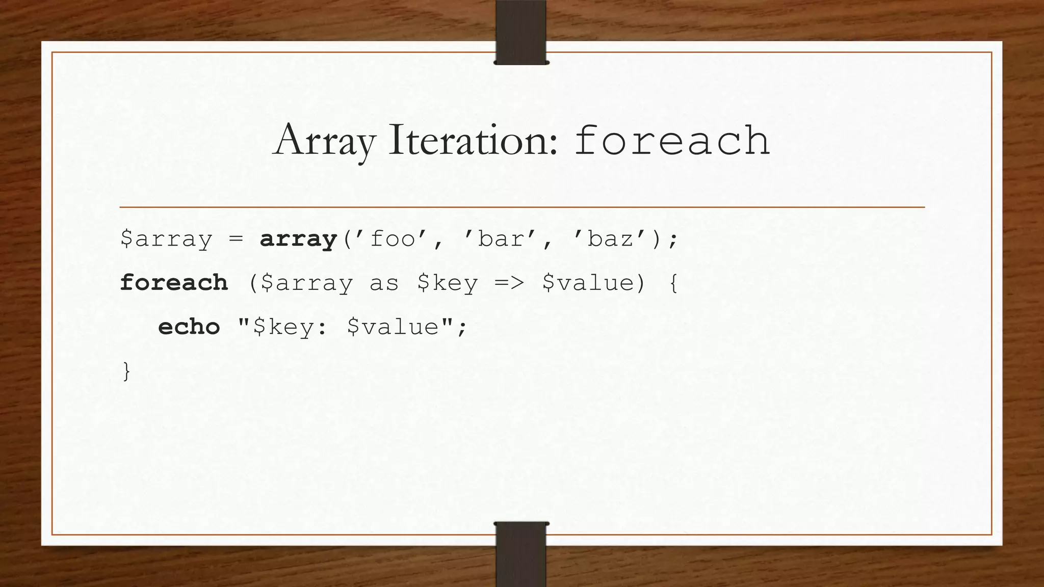 PHP Functions & Arrays | PPT