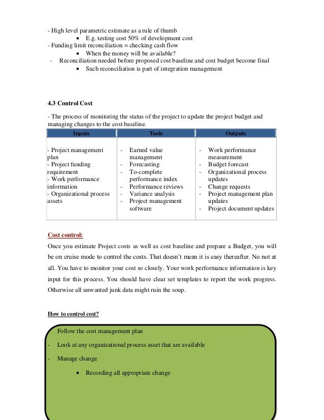 4 project cost management