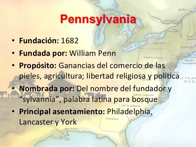 Las trece colonias inglesas de Norteamérica