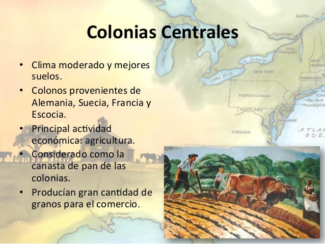 Las trece colonias inglesas de Norteamérica