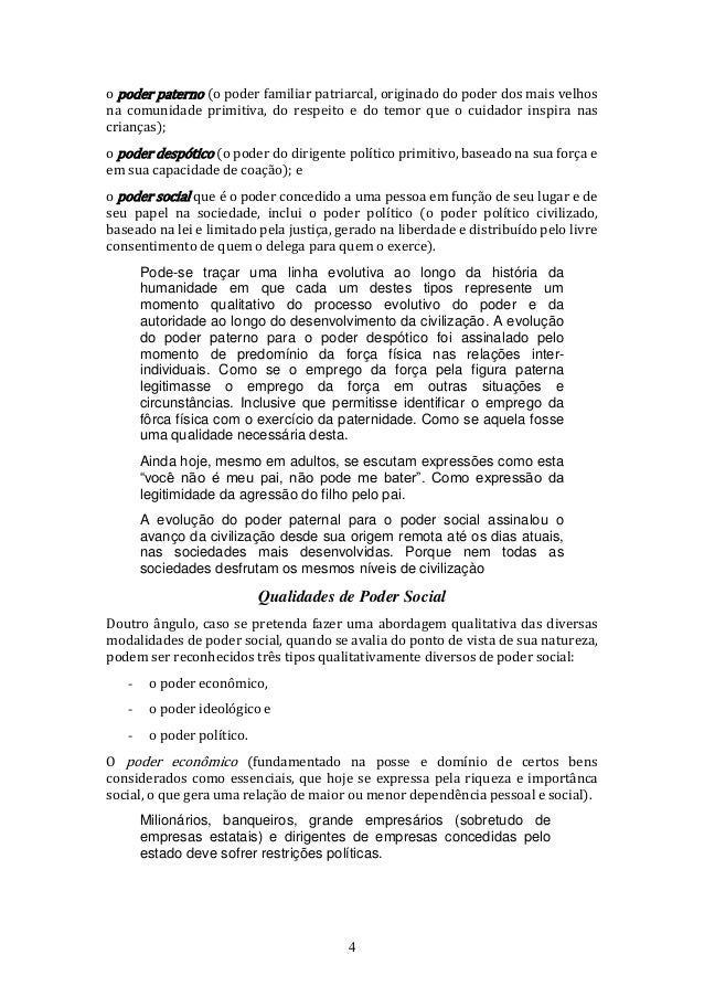 4. poder, poder social e poder político 4. poder, poder social e poder político