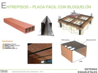 ENTREPISOS – PLACA FÁCIL CON BLOQUELÓN

Sistemas de Construcción y Estimación – Prof:

SISTEMAS
ESQUELETALES

 