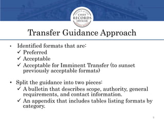 Transfer Guide Examples Transforming Federal Records Management - AIIM 2014 Conference Session ...