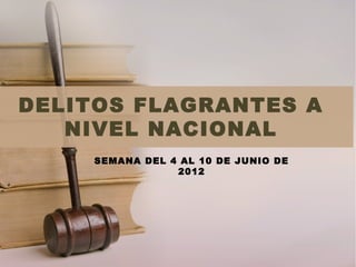 DELITOS FLAGRANTES A
NIVEL NACIONAL
SEMANA DEL 4 AL 10 DE JUNIO DE
2012
 