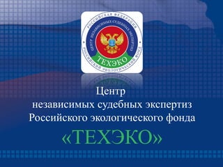 Центр
независимых судебных экспертиз
Российского экологического фонда
«ТЕХЭКО»
 