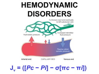 HEMODYNAMIC 
DISORDERS 
Jv = ([Pc − Pi] − σ[πc − πi]) 
 