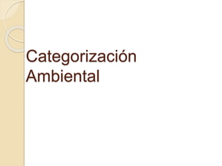Categorización 
Ambiental 
 