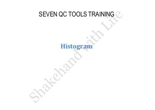 SEVEN QC TOOLS TRAINING 
Histogram  