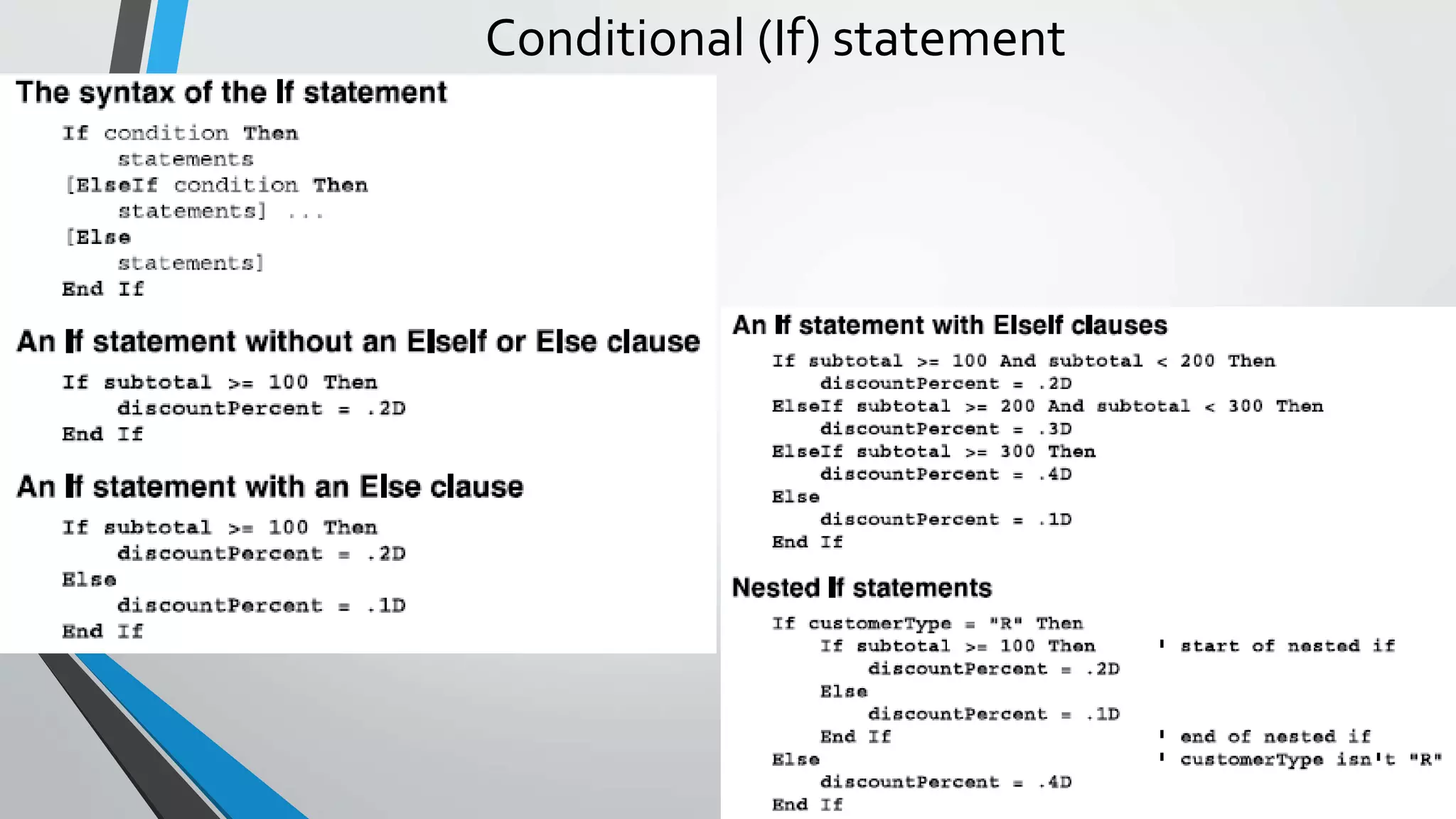 Conditional (If) statement
