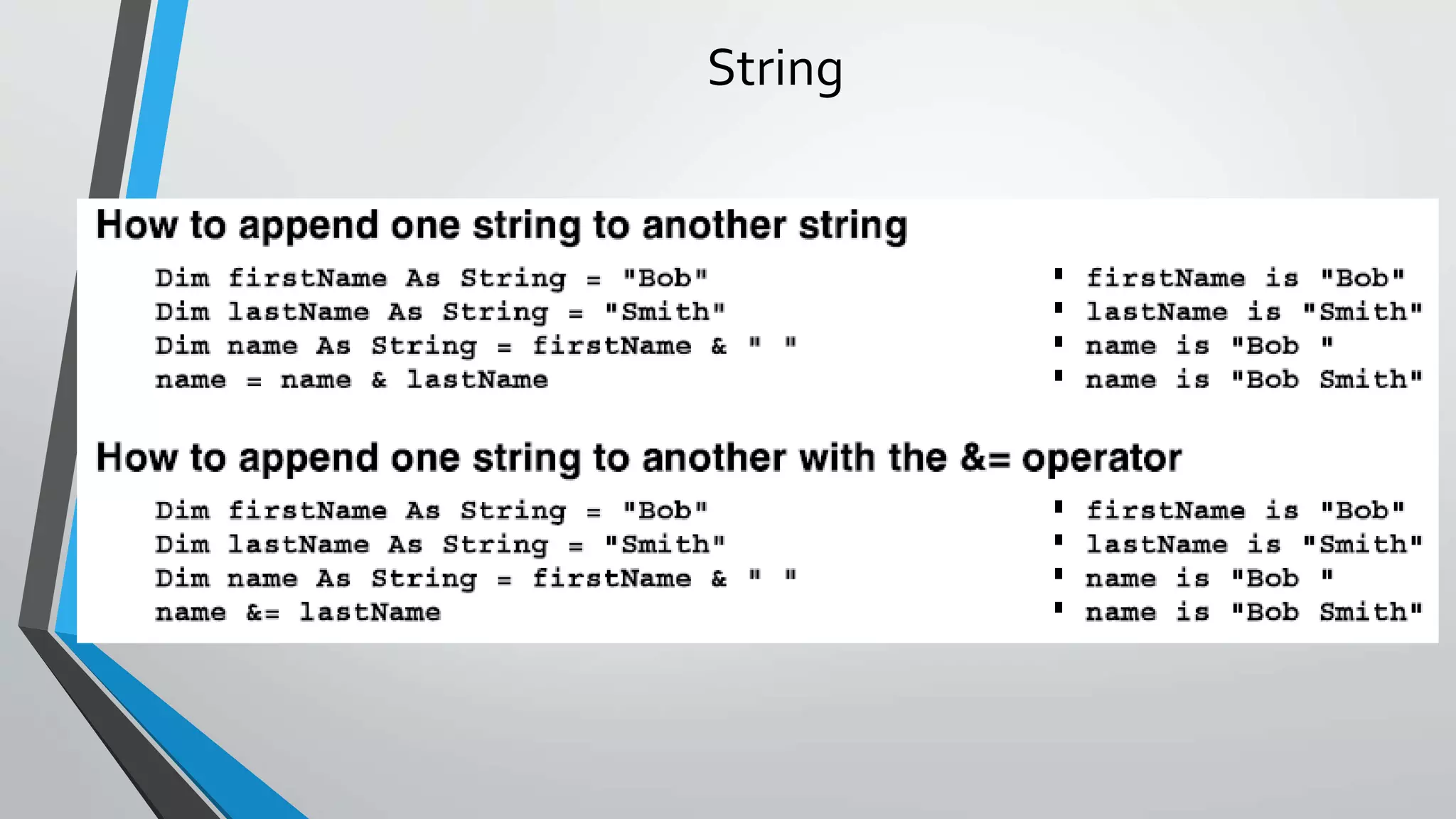 String